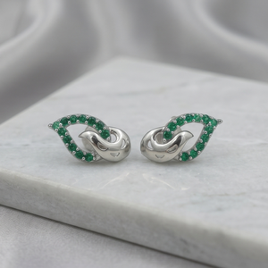 DIVYORO VERDANT LEAF <b>STUDS</b> EARRING - Product Image 2