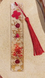 Marque-page décoratif rond en résine époxy Art Déco avec pompon et paillettes dorées, cadeau Diwali, accessoires de livre, porte-page scintillant - Product Image 4