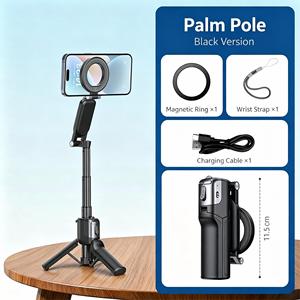 Trépied perche à selfie extensible avec télécommande sans fil et contrôle du zoom, support de téléphone magnétique pliable tout-en-un pour le vlogging - Product Image 4
