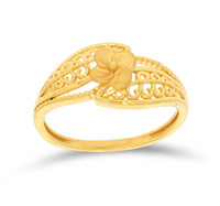 Élégante bague en filigrane floral plaqué or 18 carats pour femme, motif feuille ajourée, légère, bijou de luxe tendance