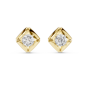 Pendientes de Oro Amarillo de 14K con Moissanita Geométrica, Corte Brillante Redondo, Joyería Fina Moderna y de Lujo para Aniversario y Fiesta - Product Image 5