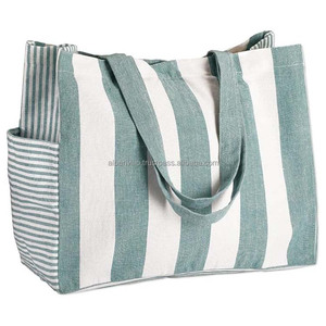 Sac fourre-tout de plage à bandoulière en toile de coton turc avec poignée en corde de coton fermeture à glissière portable vente en gros d'Inde - Product Image 2