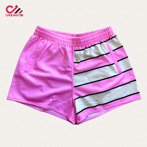 Latest Rugby Footy Shorts Design Your Own <b>Cheap</b> Sublimation Printing OEM Logo Footy Shorts Men Rugby Shorts With Deep Pockets - Product Image 3
