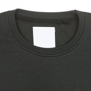 Premium <b>Black</b> Crew Neck <b>Sweatshirt</b> Long Sleeve <b>Plain</b> Solid Cotton Fleece Ribbed Cuffs Hem Regular Fit <b>Mens</b> Casual Streetwear - Product Image 2