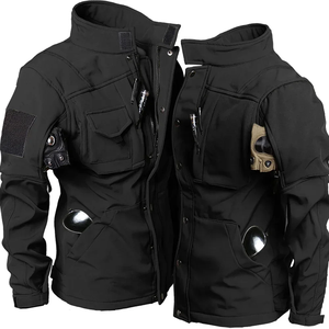 Veste tactique pour homme, vert olive, manteau d'hiver avec plusieurs poches - Product Image 4