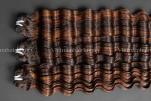 Extensiones de cabello humano Remy 100% al por mayor, mechones de cabello vietnamita crudo sin procesar del vendedor, trama de trama única superdoble dibujada - Product Image 2