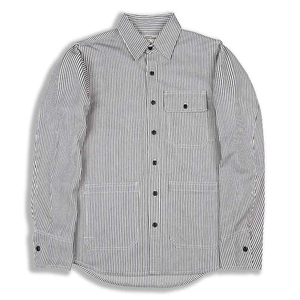 Camisa de Mezclilla a Rayas para Hombre de Alta Calidad, Venta al por Mayor, Manga Larga, Cuello Camisero, Botones en la Parte Delantera, Bolsillos, Corte Regular Informal - Product Image 6