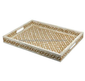 Bandeja de Servir Clásica Hecha a Mano con Incrustaciones de Hueso, Vajilla, Almacenamiento, Decoración para el Hogar, Regalo - Product Image 2