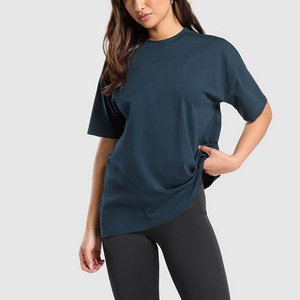 T-shirts décontractés pour femmes de haute qualité, surdimensionnés, tricotés, anti-rides, respirants, design personnalisé, OEM - Product Image 4