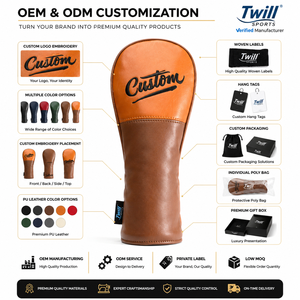 Custom Leather <b>Golf</b> Head Covers Solid Color Driver Fairway Hybrid Protection Cover with Elastic Band Closure Head Covers Driver - Product Image 4