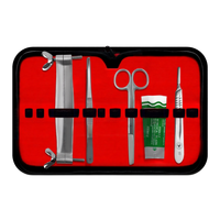 Kit de coupe d'oreilles en acier inoxydable de qualité supérieure, ciseaux, pinces, lames de scalpel, instruments chirurgicaux vétérinaires ergonomiques