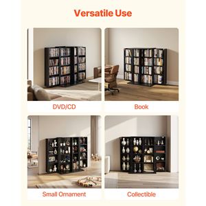 Mueble de Almacenamiento Multimedia de 4 Niveles para DVD, CD y Libros, 24.02 X 14.49 X 33.31, Organizador para Sala de Estar - Product Image 6