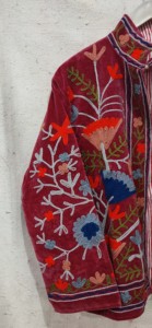 Women's Velvet Embroidered Floral <b>Jacket</b> <b>Mandarin</b> <b>Collar</b> Full Sleeve Autumn Women's Suzani <b>Jacket</b> - Product Image 6