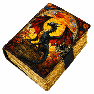 Dragon UV Print Imitation Leather Vintage Journal Notebook Diary <b>Notepads</b> Eco-Friendly Cotton Antique Deckle Edge 100 Sheets - Product Image 2