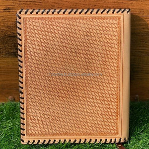 New Real Hand Tooled Extra Large Embossed Leather File <b>Folder</b> Boho Traditional Vintage Leather Travel Long Zip Document Holder - Product Image 5