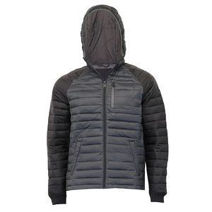Chaqueta Acolchada con Capucha para Hombre, Resistente al Viento, Relleno de Poliéster, Estilo Casual, Ropa de Invierno, Corte Regular, Cierre de Cremallera, Color Sólido - Product Image 1