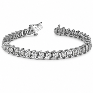 Bracelets tennis pour femmes en moissanite sertie en barre, en argent sterling 925, diamants ronds brillants, bijoux faits à la main - Product Image 3
