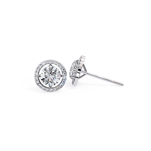 REYES Última Colección, Joyería Fina de Plata de Ley 925, Pendientes de Moissanita VVS de Corte Redondo Personalizados de 1.5 Quilates para Mujer - Product Image 1