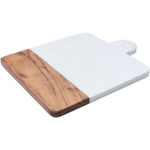 Tabla de Cortar de Madera de Acacia Premium y Mármol Blanco, Resistente, de Dos Tonos, con Asa, Tabla Decorativa para Servir Charcutería - Product Image 3