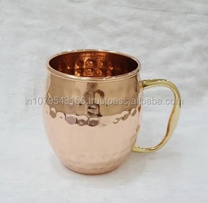 Mug à thé en cuivre massif plaqué or, design classique, à paroi simple, pour boissons chaudes, usage festif, adultes - Product Image 6