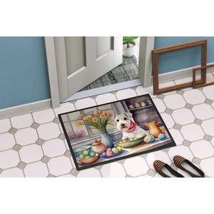 Nouveau extérieur intérieur 18H X 27W antidérapant lavable Low Pile Sealyham Terrier décoration de Pâques paillasson pour entrée ou porte d'entrée - Product Image 4