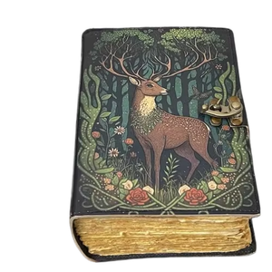 Vintage Leather Bound Journals Handmade Rustic Finish Book for Men and Women Unlined Craft <b>Paper</b> 200 Pages Alloy Buckle - Product Image 5