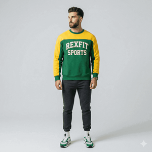 เสื้อสเวตเชิ้ตคอกลมโอเวอร์ไซส์สำหรับผู้ชาย เนื้อผ้าหนานุ่ม ทรงหลวม สวมใส่สบาย ระบายอากาศได้ดี ซับเหงื่อได้ดี - Product Image 1