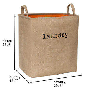Sac à linge en jute avec logo personnalisé, résistant, réutilisable, pour le rangement des vêtements sales, pour la maison et les voyages - Product Image 4