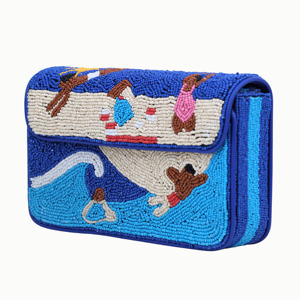 Bolsos de Hombro Premium con Cuentas para la Playa, para Mujeres y Niñas, Bolso de Noche con Diseño de Dibujos Animados, Cierre de Solapa, Correa Única, Estilo Vacacional - Product Image 3