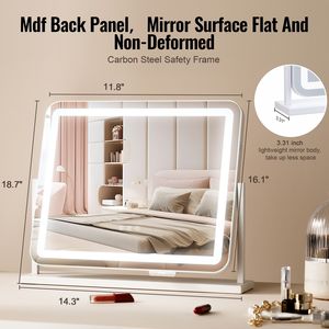 Specchio da Trucco LED con Porta USB e Touch Screen, Ingrandimento 5X con Tre Modalità di Illuminazione Colorata - Product Image 5