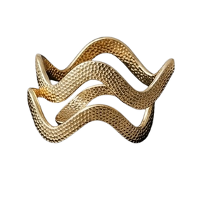 Metal <b>Accessories</b> Unique Style Gold Wavy Metal Napkin Ring Table Decoration Elegant Wedding Banquet <b>Birthday</b> Party Napkin Ring - Product Image 2