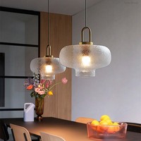Lustre ovale en verre de style nordique avec structure en fer pour restaurant, style luxueux, hauteur réglable, luminaires LED à intensité variable