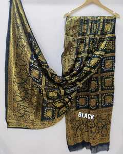 Silk Dupatta Hand Drawn Printed Traditional Indian <b>Wedding</b> Wear for Women - Product Image 2
