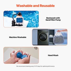 Boules filtrantes réutilisables en fibre de polyester bleue de 4 lb pour piscines – Remplace le sable des filtres de piscine - Product Image 4