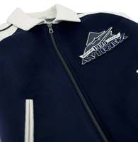 Blouson aviateur en cuir enduit pour homme Avirex, avec patch brodé, fermeture éclair avant, imperméable, coupe-vent, respirant, décontracté, couleur beige automne
