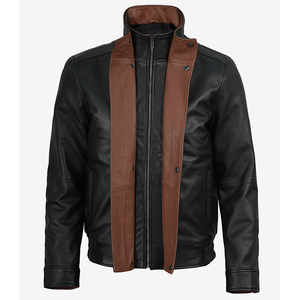 2026 OEM Most Demanding Black Cowhide Leather <b>Jackets</b> For Men's Dual Collar Genuine Quality Low MOQ Winter Fashion <b>Heated</b> <b>Jacket</b> - Product Image 6