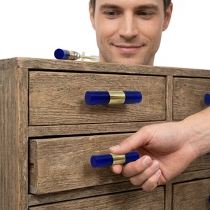 Ba Blue Resin Brass Modern Design Eco-Friendly Multi-Function <b>Cabinet</b> Handle for Kitchen Wardrobe <b>Drawer</b> Durable Furniture Knob - Product Image 4