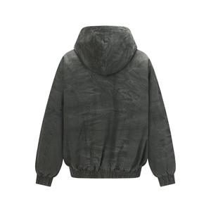 Blouson bomber à capuche pour homme en PU, couleur unie, fermeture éclair, coupe-vent, vêtement d'extérieur décontracté, idéal pour l'automne - Product Image 5