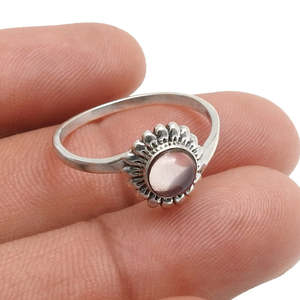 Exquisite Trendy Sunflower <b>Ring</b> Crafted From 925 Sterling Silver Fine Boho Jewelry With Brilliant Round Cut Rose <b>Quartz</b> Gemstone - Product Image 2