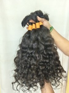 Hair top seller indian chennai indian hair supplier Raw Unprocessed Human Hairs Bulk <b>Braiding</b> Bundles Natural Texture Curly - Product Image 4