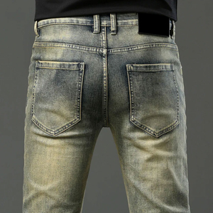 2026 <b>Mens</b> Vintage Washed Loose Casual <b>Stretch</b> Breathable Lightweight Denim Fashion Streetwear Pants OEM Wholesale - Product Image 4