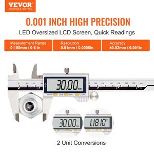 Digital Vernier Caliper with Large LCD Screen IP54 Waterproof 0-6 <b>Measuring</b> <b>Tool</b> Electronic Micrometer Caliper - Product Image 2