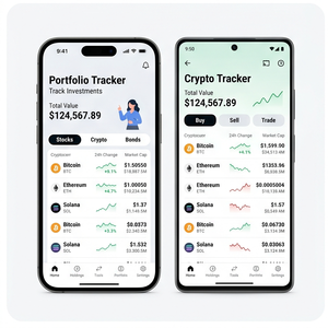 Aplicación Royalcraft Portfolio Tracker – Segue tus inversiones, acciones, criptomonedas, fondos mutuos, información en tiempo real para iOS/Android - Product Image 3