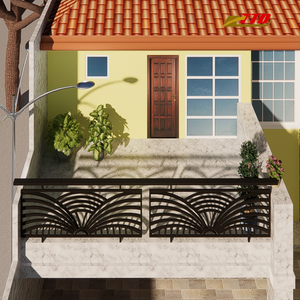Barandilla de Balcón de Hierro Forjado Personalizada, Barandillas Decorativas de Hierro para Balcón, Balaustrada Exterior de Lujo para Villas y Casas - Product Image 1