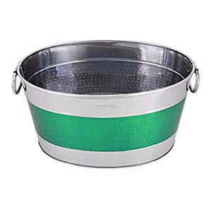 Botella de vino, bañera de hielo y cubo con asa y fondo azul cielo para fiestas, champán, tarifa personalizada de alta calidad - Product Image 4