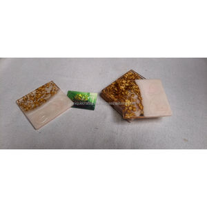 Resin <b>Coaster</b> Holder <b>Gold</b> Flakes Handmade Epoxy Stand for Square <b>Coasters</b> Eco-Friendly Durable Reusable Modern Design Wholesale - Product Image 3