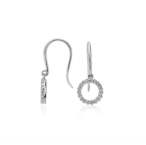 14K Gold <b>Circle</b> Diamond (Natural) Drop Earrings Bridal Jewelry Ideal for Traditional Festivals and Family Celebrations - Product Image 4