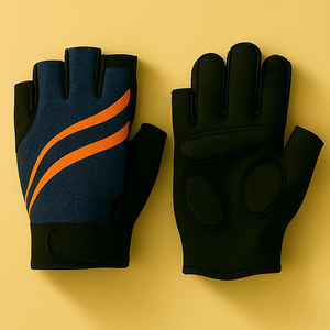 Gants de cyclisme en cuir demi-doigts, antidérapants, respirants, légers, avec sangle de poignet réglable, emballage personnalisé, fabriqués au Pakistan - Product Image 3