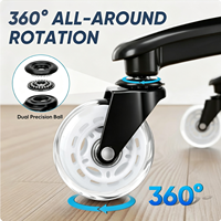 Roulettes pivotantes pour chaise de bureau en PU de 3 pouces (75 mm), 11*22 mm, avec design silencieux et réglable, pour salle de sport et espaces de travail ergonomiques