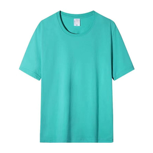 High Quality Wholesale Men's <b>Combed</b> Cotton 220g Solid Color Blank Short Sleeve T-Shirt-Versatile Seamless <b>Hot</b> Sale - Product Image 4